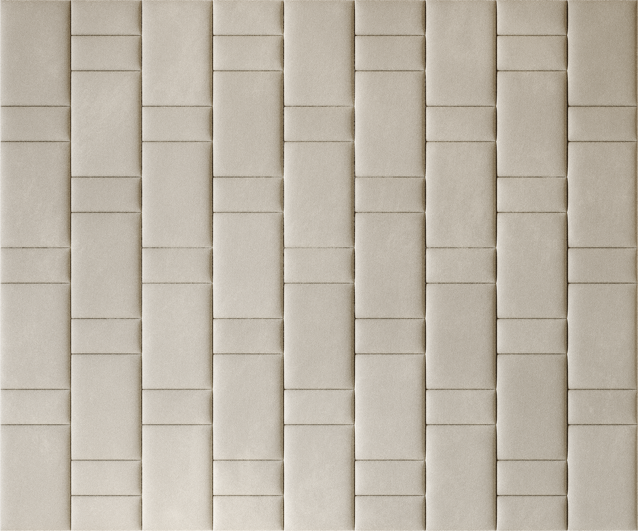 Upholstered wall panels Brick in Ivory finish, modern geometric design and acoustic comfort