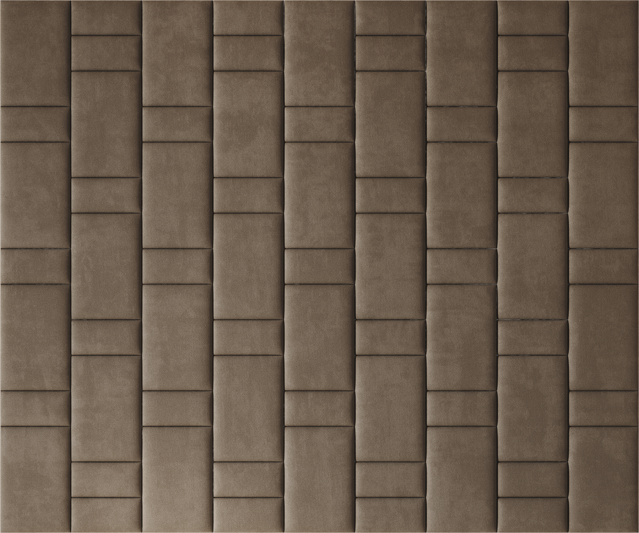 Upholstered wall panels Brick in Bark finish, modern geometric design and acoustic comfort