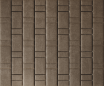 Upholstered wall panels Brick in Bark finish, modern geometric design and acoustic comfort
