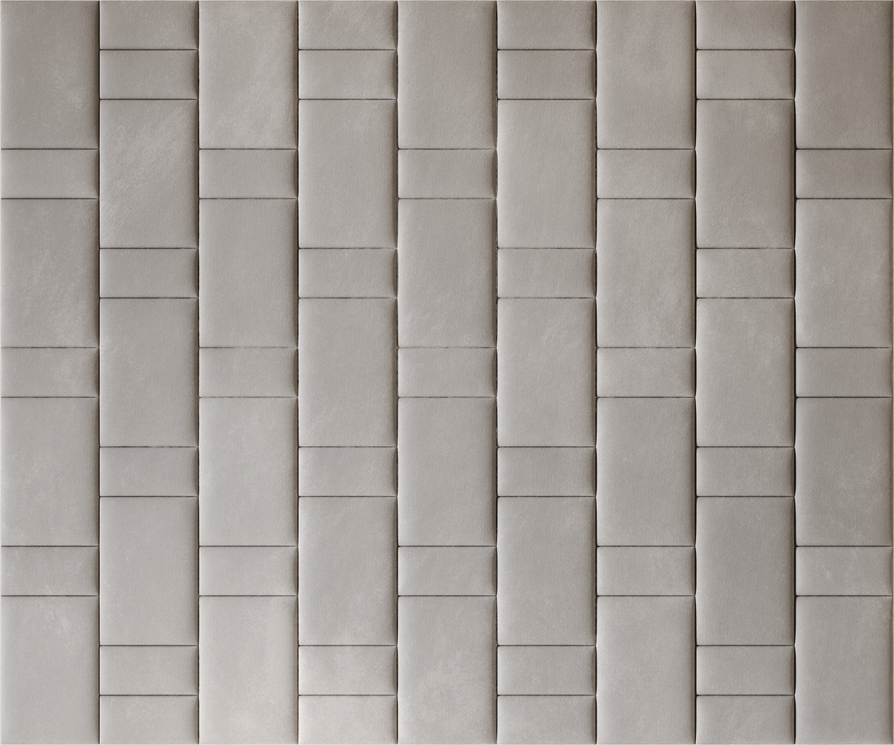 Upholstered wall panels Brick in Pewter finish, modern geometric design and acoustic comfort