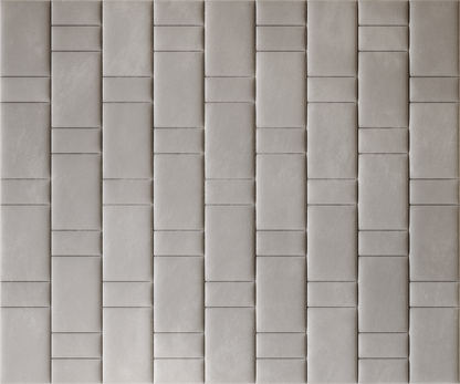 Upholstered wall panels Brick in Pewter finish, modern geometric design and acoustic comfort