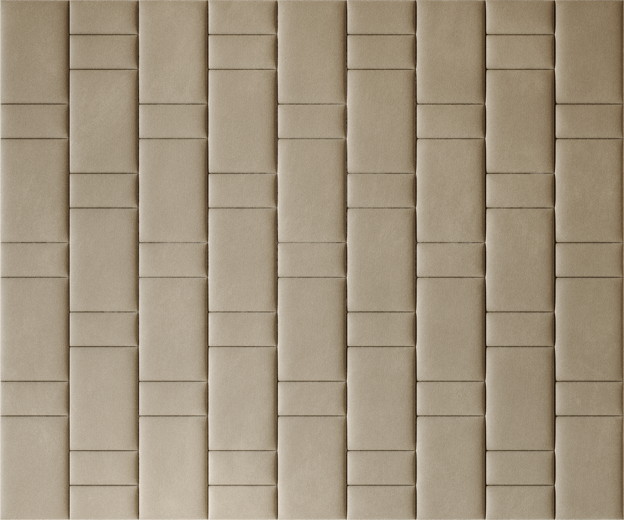 Upholstered wall panels Brick in Sand finish, modern geometric design and acoustic comfort