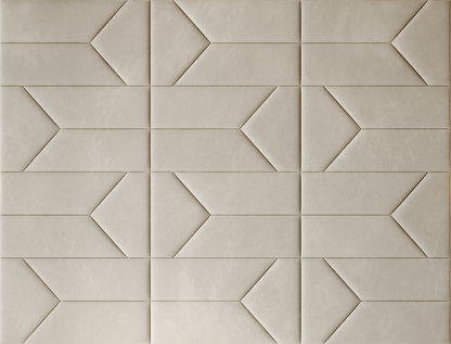 Upholstered wall panels Pulse in Ivory finish, modern geometric design and acoustic comfort