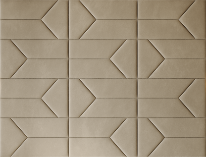 Upholstered wall panels Pulse in Sand finish, modern geometric design and acoustic comfort